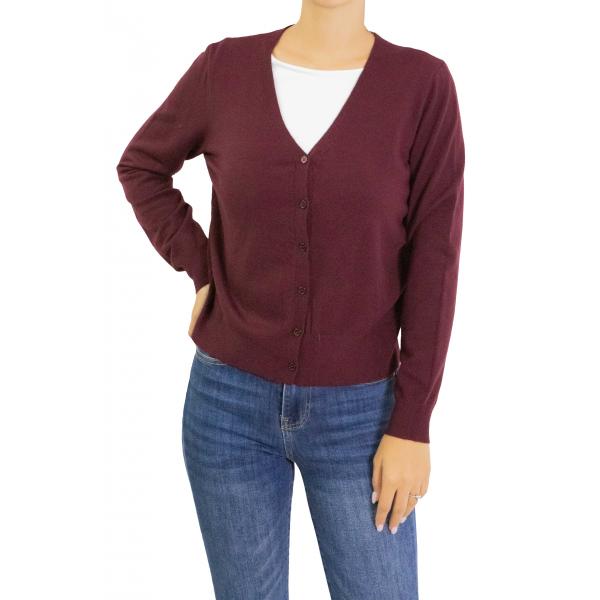 Cardigan con bottoni tinta unita con scollo a V